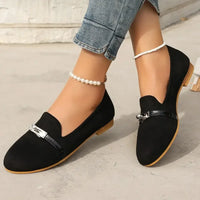 Round Toe Flat Suede Slip-Ons