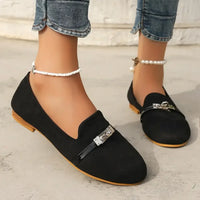 Round Toe Flat Suede Slip-Ons