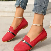Round Toe Flat Suede Slip-Ons