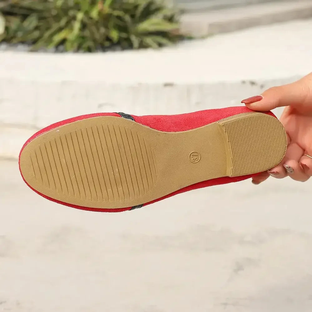 Round Toe Flat Suede Slip-Ons