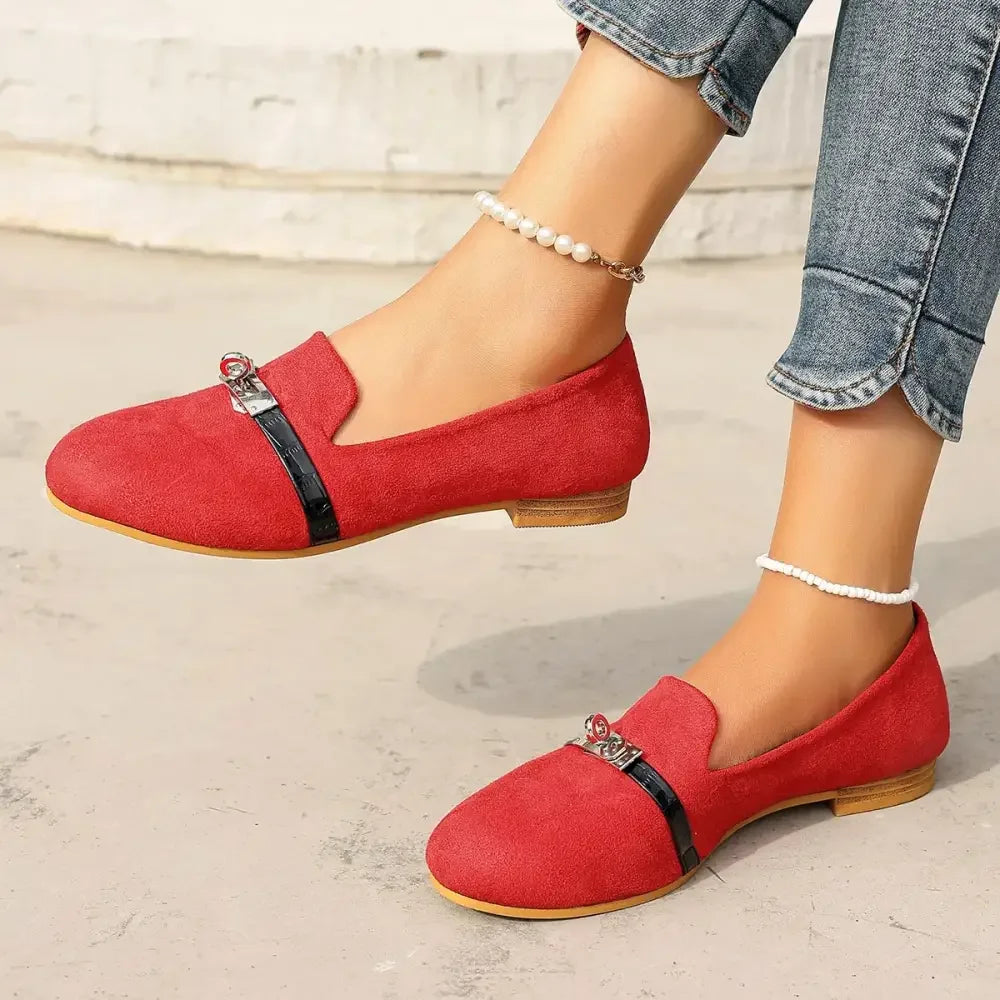 Round Toe Flat Suede Slip-Ons