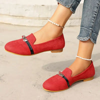 Round Toe Flat Suede Slip-Ons