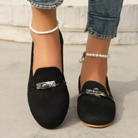 Round Toe Flat Suede Slip-Ons