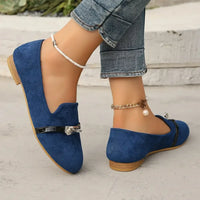 Round Toe Flat Suede Slip-Ons