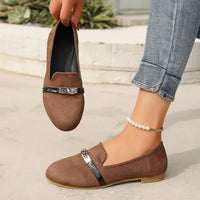 Round Toe Flat Suede Slip-Ons