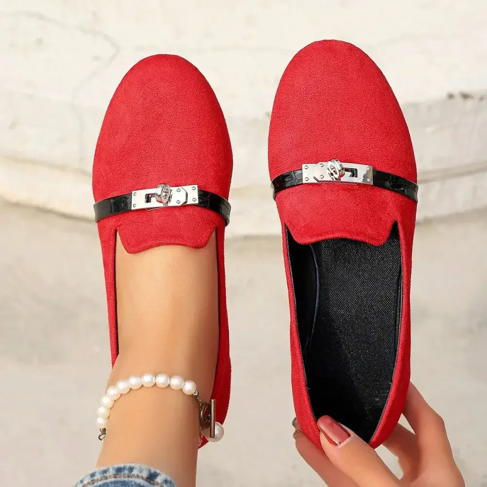 Round Toe Flat Suede Slip-Ons