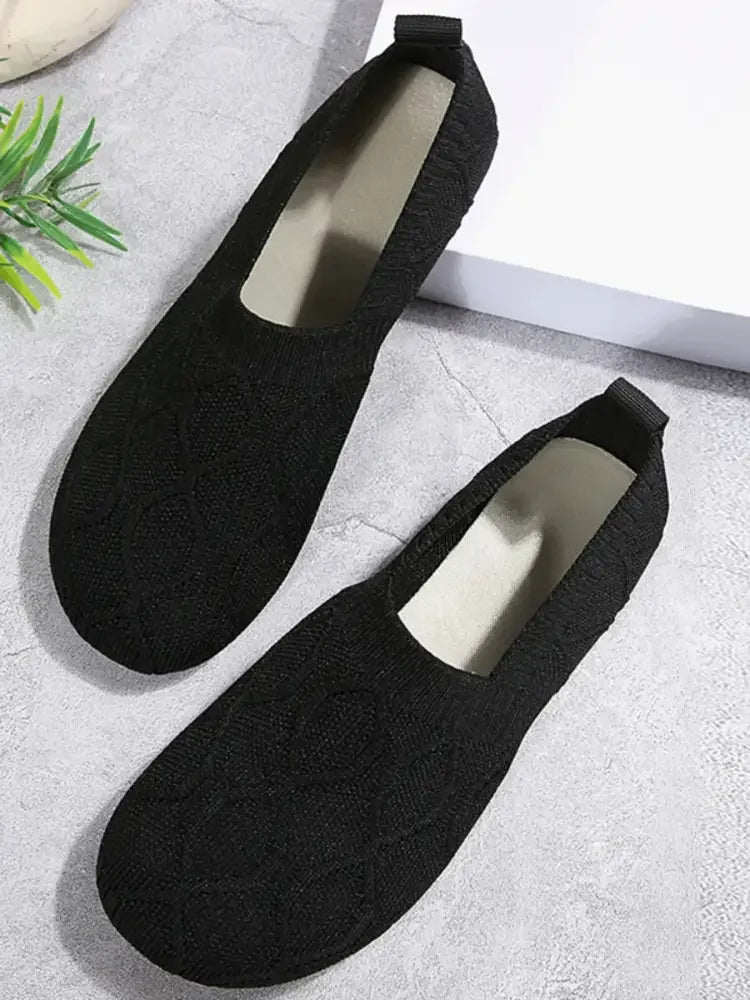 Round Toe Flats Mesh Slip-Ons