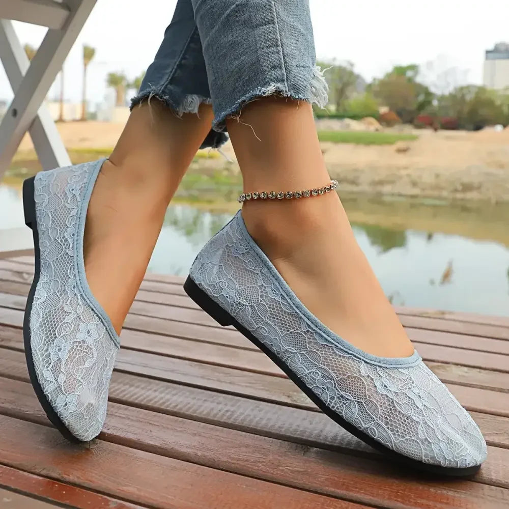 Round Toe Lace Slip-Ons