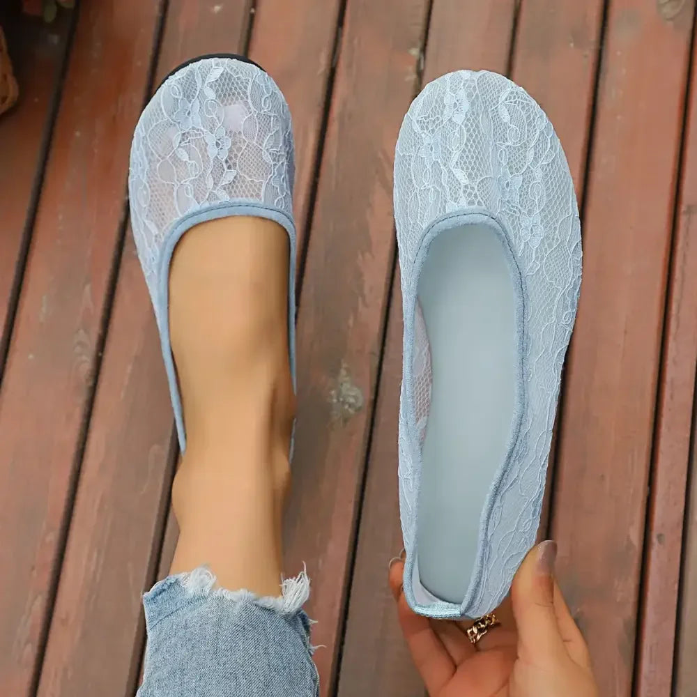 Round Toe Lace Slip-Ons