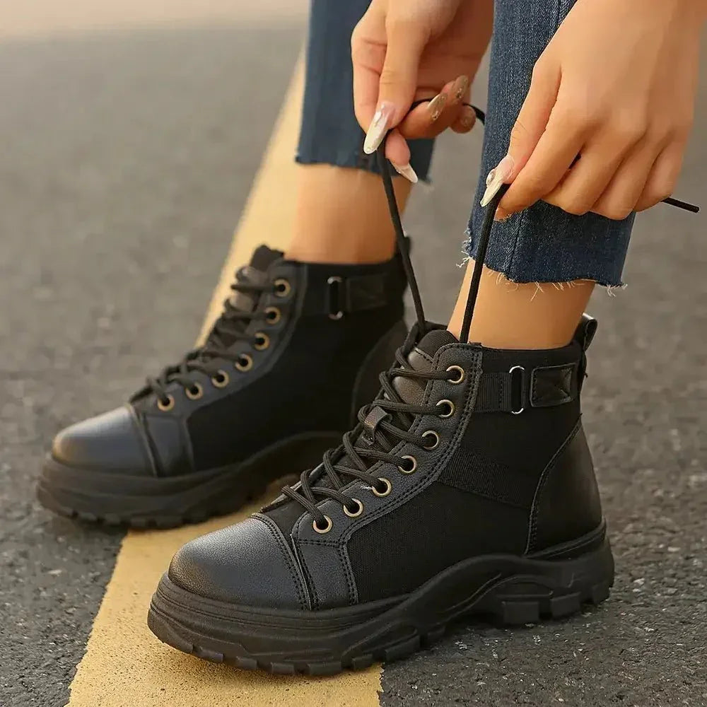 Round - Toe Lace - Up Boots - Update AvenueTrendsi100600863941164100600863941164Round - Toe Lace - Up BootsBlack