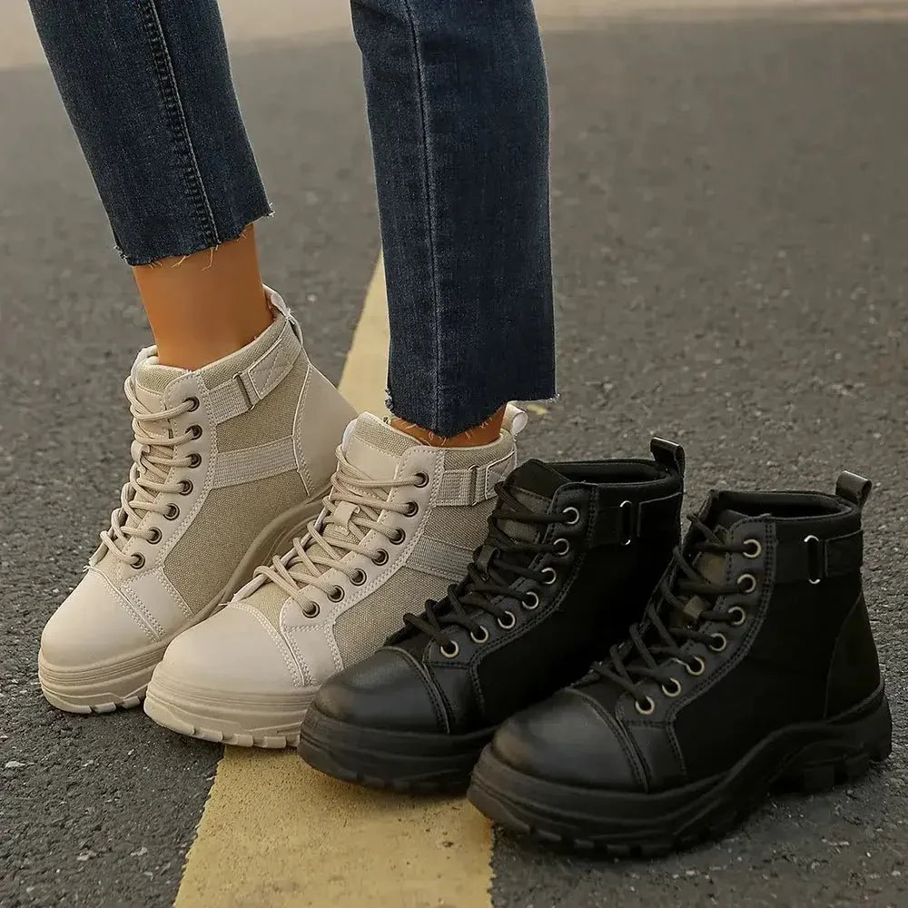 Round - Toe Lace - Up Boots - Update AvenueTrendsi100600863941833100600863941833Round - Toe Lace - Up BootsBeige