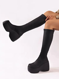 Round Toe Platform Boots