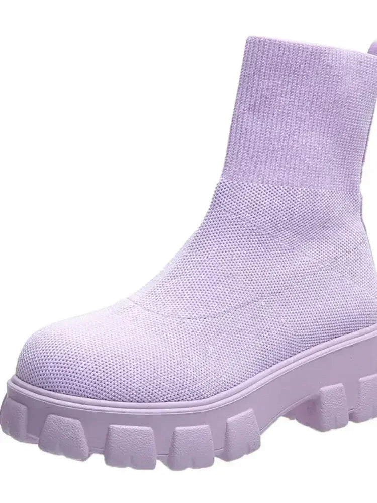Round Toe Platform Boots - Update AvenueTrendsi100600764738330100600764738330Round Toe Platform BootsPurple