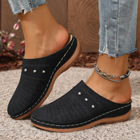 Round Toe Studded Slip-Ons