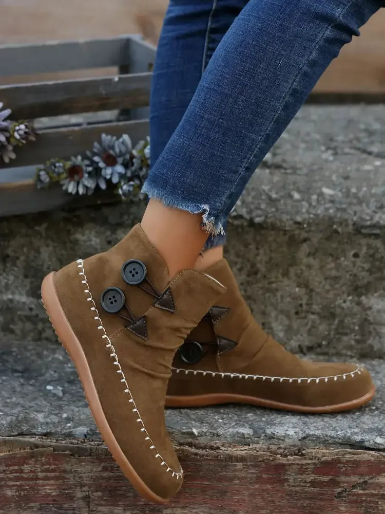 Round Toe Western Ankle Boots