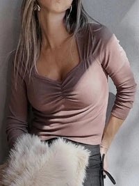 Ruched Front Long Sleeve T-Shirt - Update AvenueT-ShirtsTrendsi100100983283549100100983283549174461a0d75b48a3ac3ea95e66ea18cb - Max - OriginOld Rose