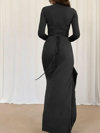 Ruched Long Sleeve Maxi Dress