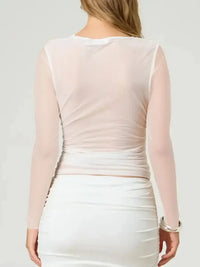 Ruched Mesh Long Sleeve Top - Update AvenueT-ShirtsTrendsi100100302319441100100302319441c54fe1a8 - 0201 - 451e - 95aa - 35c1fc66e3ce - Max - OriginWhite