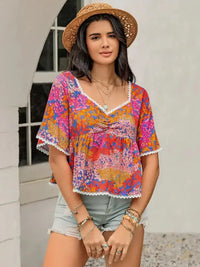 Ruched Printed Half Sleeve Blouse - Update AvenueBoho VibesTrendsi100100562701339100100562701339bbc367b6 - 6369 - 4a98 - bb90 - 9e9a20a1bb65 - MaxStrawberry