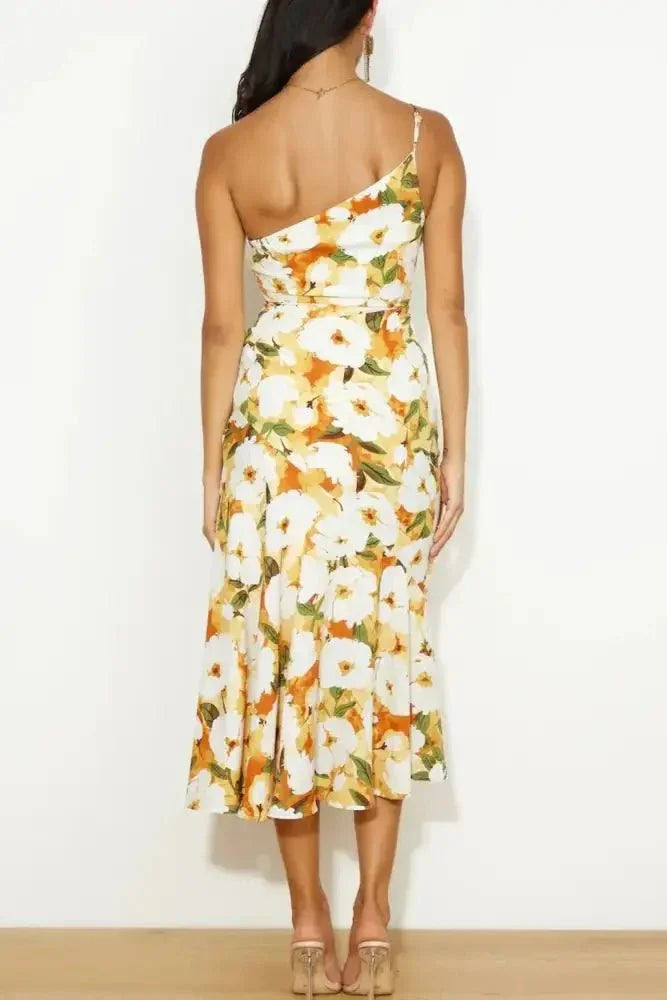 Ruched Printed Single Shoulder Midi Dress - Update AvenueFestival VibesTrendsi100100531221276100100531221276ed762a49 - d08f - 4d41 - acb5 - 319f3dd419aa - MaxGold