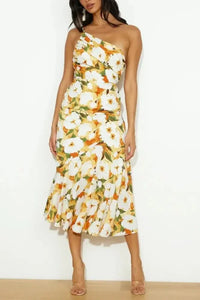 Ruched Printed Single Shoulder Midi Dress - Update AvenueFestival VibesTrendsi1001005312212761001005312212768331c42c - 84f8 - 4b1e - 8654 - 7d18ecb26856 - MaxGold