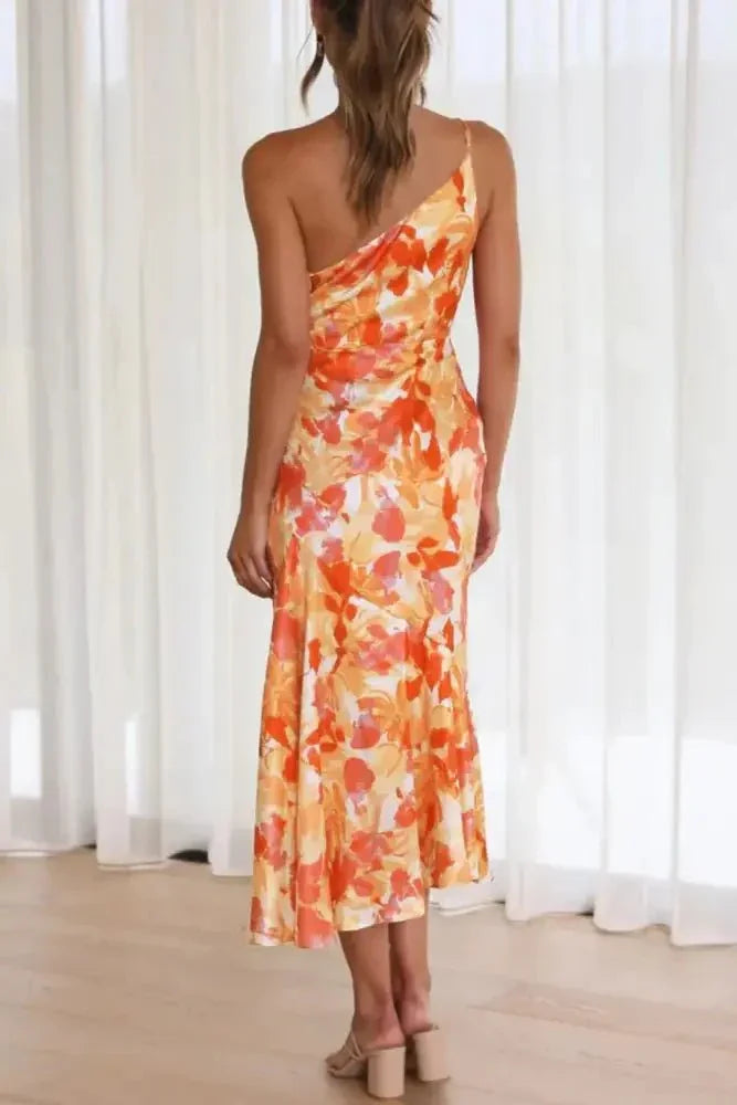 Ruched Printed Single Shoulder Midi Dress - Update AvenueFestival VibesTrendsi10010059089155810010059089155860754311 - ebc6 - 4f07 - b619 - 6f620b2900af - MaxTangerine