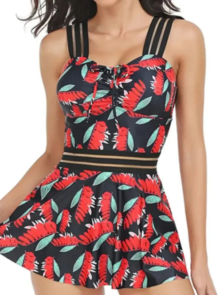 Ruched Printed Sweetheart Neck Two - Piece Swim Set - Update AvenueTrendsi1001000872921721001000872921720331dee3 - 73ed - 4569 - 9f62 - 808041d64832 - MaxDeep Red