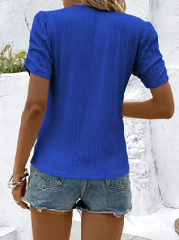 Ruched Round Neck Short Sleeve Top - Update AvenueT-ShirtsTrendsi1001003067464021001003067464021bea4d5d - a058 - 4a6f - 9095 - 901d52884dc8 - Max - OriginRoyal Blue