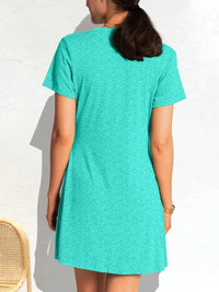 Ruched Short Sleeve Mini Tee Dress - Update AvenueDaily EssentialsTrendsi100100112831851100100112831851d58c539ef38442fca71cb6d8676966f8 - Max - OriginAqua