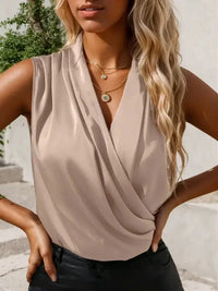 Ruched Surplice Sleeveless Top - Update AvenueTrendsi1001004648448871001004648448877f81c4a5f68d4532aadd6519ad716bfb - Max - OriginApricot