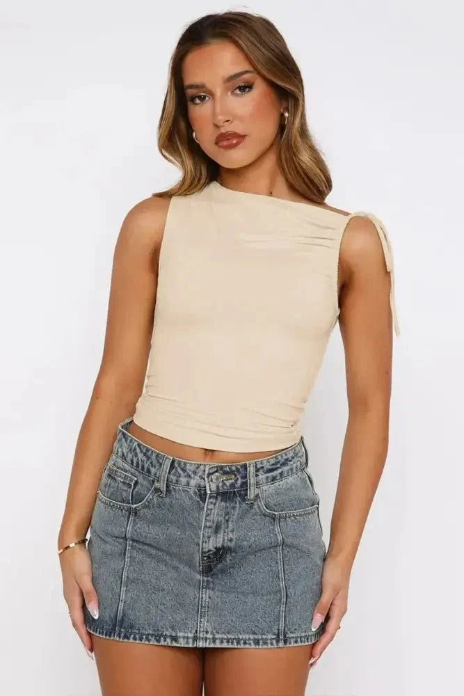 Ruched Tied Solid Color Tank - Update AvenueFestival VibesTrendsi1001006106912421001006106912425da02048 - 383f - 47b0 - 8fd2 - 1d32caa4f26c - MaxTan