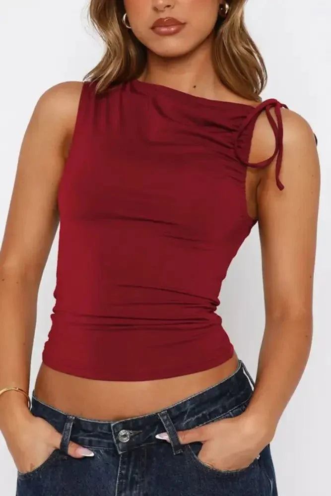 Ruched Tied Solid Color Tank - Update AvenueFestival VibesTrendsi100100610695696100100610695696ccae896f - 6157 - 487d - 92f9 - 58c557107ab2 - MaxScarlet