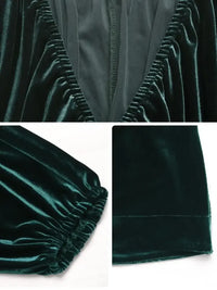 Ruched V-Neck Balloon Sleeve Dress