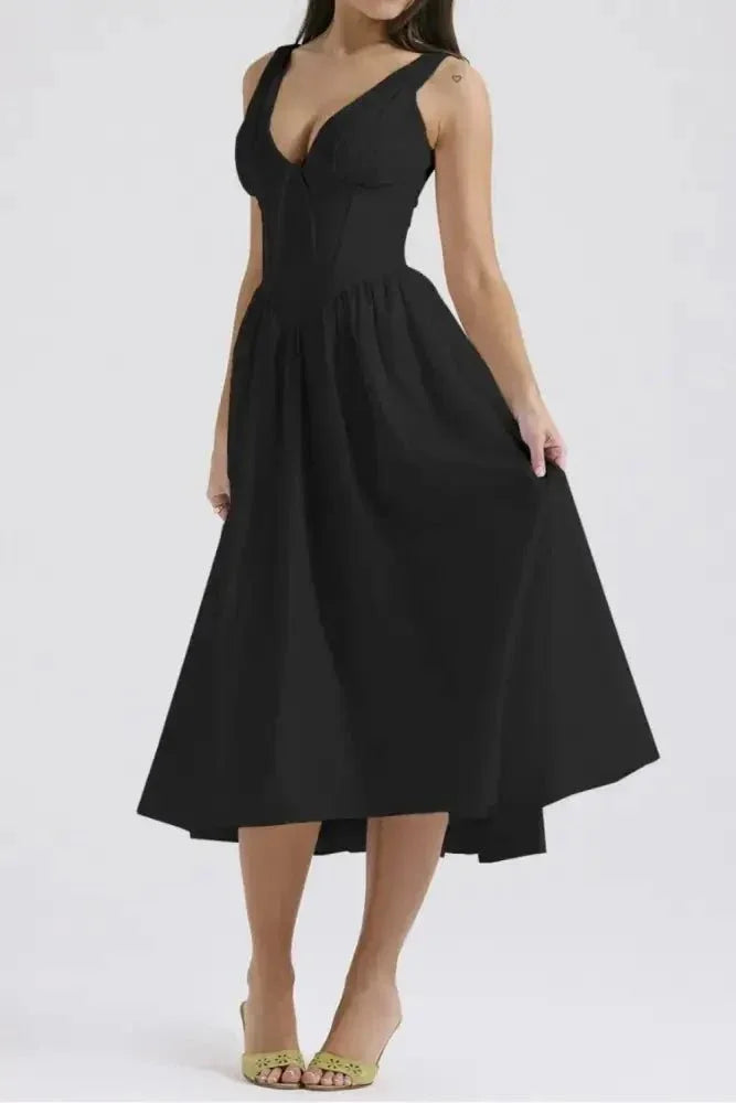 Ruched V - Neck Sleeveless Dress with Pockets - Update AvenueEffortless Elegance: DressesTrendsi10010045710104310010045710104316d16892 - 2738 - 4f9b - a45f - 41ec929a2d30 - Max - OriginBlack