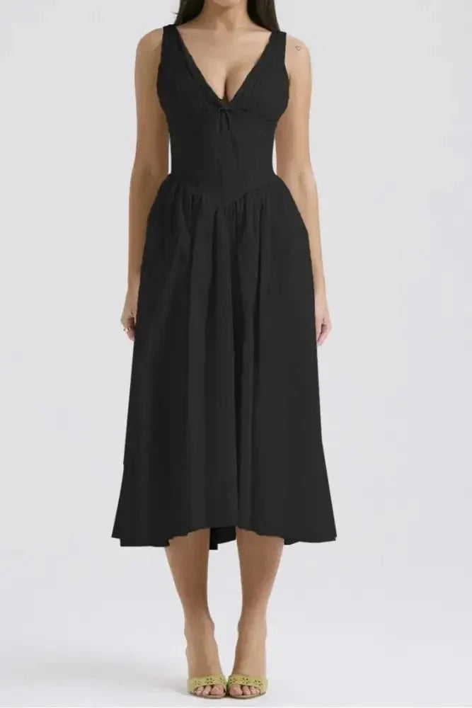 Ruched V - Neck Sleeveless Dress with Pockets - Update AvenueEffortless Elegance: DressesTrendsi100100457101043100100457101043d9476bff - bcf9 - 49d5 - 8041 - 506b9139ceb1 - Max - OriginBlack