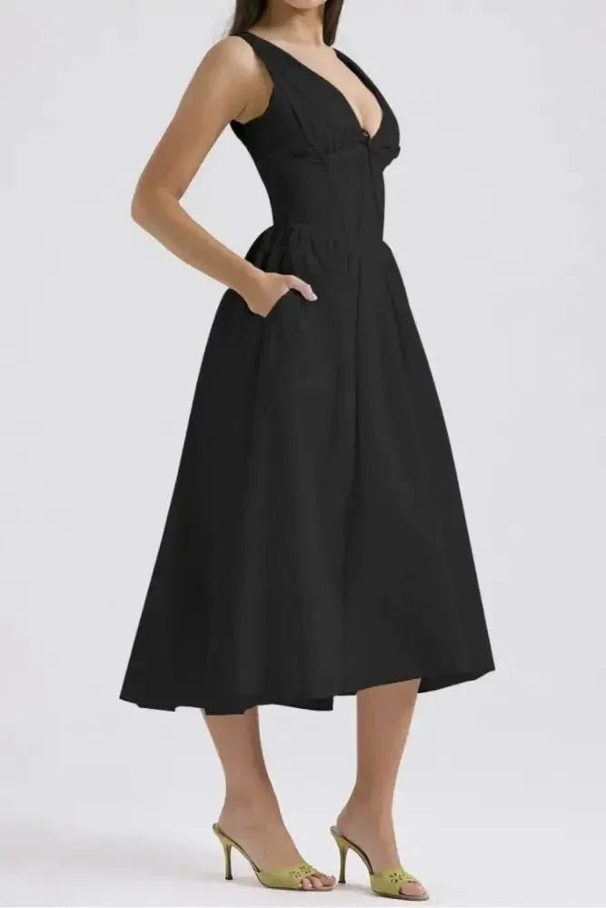 Ruched V - Neck Sleeveless Dress with Pockets - Update AvenueEffortless Elegance: DressesTrendsi100100457101043100100457101043b2aa8fa6 - fe8f - 49f9 - 90c9 - d9d90e77f3a8 - Max - OriginBlack