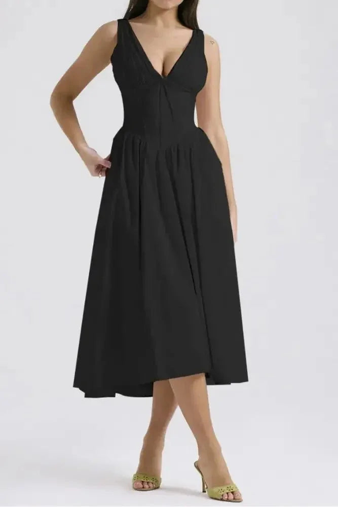 Ruched V - Neck Sleeveless Dress with Pockets - Update AvenueEffortless Elegance: DressesTrendsi100100457101043100100457101043fea6c550 - b90d - 4328 - 9f17 - a0f9503c19fd - Max - OriginBlack