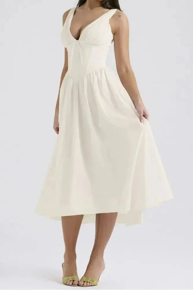 Ruched V - Neck Sleeveless Dress with Pockets - Update AvenueEffortless Elegance: DressesTrendsi100100457101386100100457101386cdaf6b43 - bb16 - 4547 - 96c2 - 40a44c32902b - Max - OriginWhite