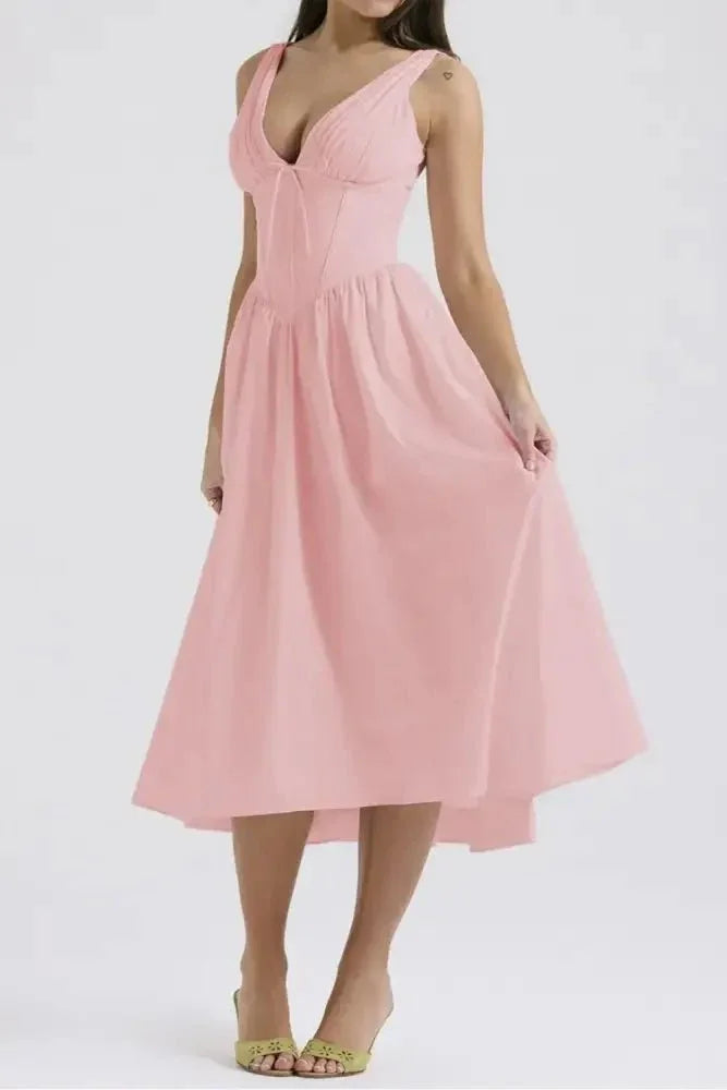 Ruched V - Neck Sleeveless Dress with Pockets - Update AvenueEffortless Elegance: DressesTrendsi100100457102152100100457102152b26578dc - 0f1a - 4758 - a1ef - b212be5e77e4 - Max - OriginBlush Pink