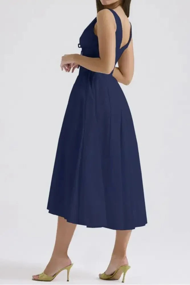 Ruched V - Neck Sleeveless Dress with Pockets - Update AvenueEffortless Elegance: DressesTrendsi100100457109756100100457109756e85354f0 - 8de7 - 44d7 - 8e33 - 649db75fb4c9 - Max - OriginDark Blue