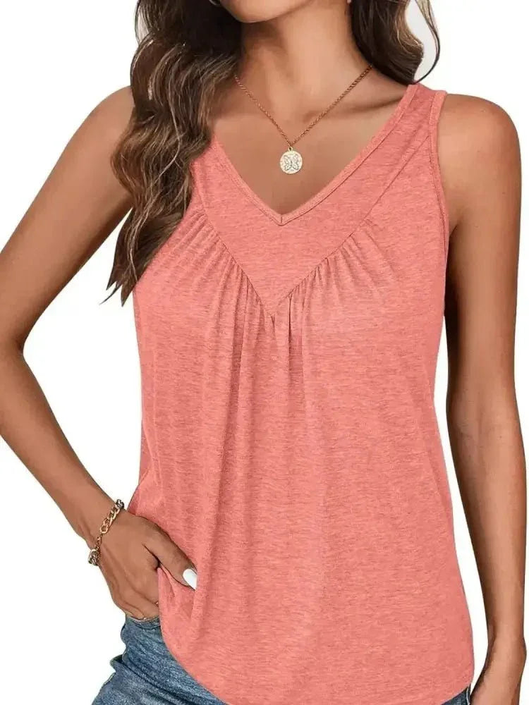 Ruched V - Neck Tank - Update AvenueTrendsi100100979261017100100979261017fa81295e - 84fc - 4985 - bff0 - 5332920eb07e - Max - OriginBurnt Coral