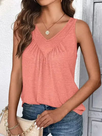 Ruched V - Neck Tank - Update AvenueTrendsi100100979261017100100979261017e95b32fc - 65d0 - 4e55 - 85aa - ddf78c969ab8 - Max - OriginBurnt Coral