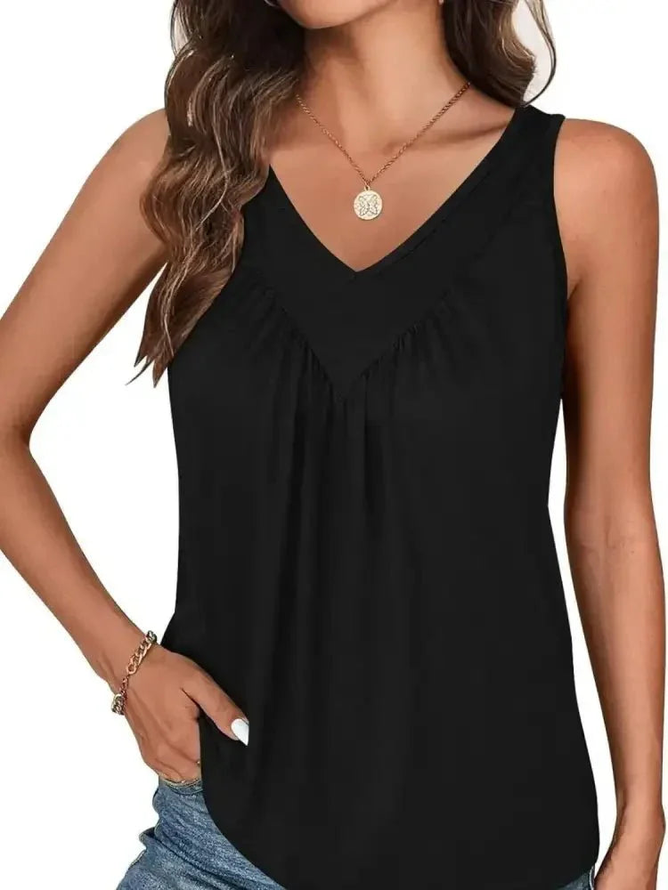 Ruched V - Neck Tank - Update AvenueTrendsi10010097926160210010097926160258c3911b - 0452 - 4c3d - 9da3 - 96b6a21df1e1 - Max - OriginBlack