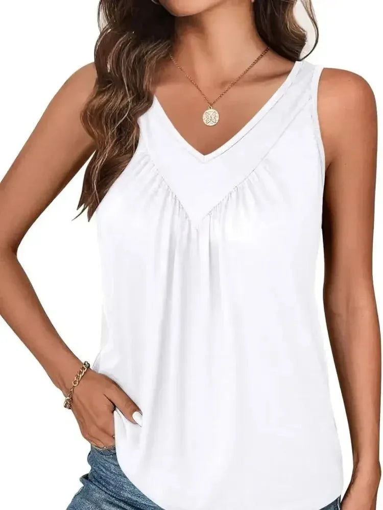 Ruched V - Neck Tank - Update AvenueTrendsi100100979266223100100979266223ebe38acd - e31e - 4696 - b571 - 24f23db0b33c - Max - OriginWhite