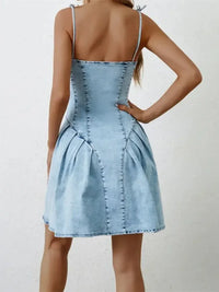 Ruched Zip Up Spaghetti Strap Denim Dress - Update AvenueDenim Dresses & SkirtsTrendsi10010041397035210010041397035280f87e6e - fd56 - 433c - 8b15 - 43b9e0e148e0 - MaxLight Blue