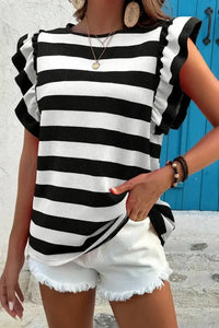 Ruffle Sleeve Striped T-Shirt - Update AvenueT-ShirtsTrendsi100100584971523100100584971523e18e4070 - cab6 - 49b3 - a351 - b73cb6c75cb2 - Max - OriginBlack
