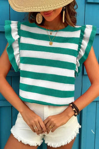 Ruffle Sleeve Striped T-Shirt - Update AvenueT-ShirtsTrendsi100100584975246100100584975246f9f26c91 - c87b - 460a - 996f - 68cbfe495425 - Max - OriginGreen