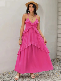 Ruffled Halter Neck Maxi Dress - Update AvenueBoho VibesTrendsi100100575691273100100575691273d433ade4 - 53cd - 48cd - a442 - 778ad0725dbb - MaxHot Pink
