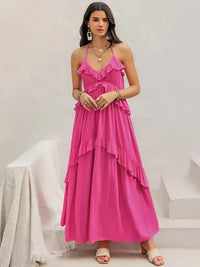Ruffled Halter Neck Maxi Dress - Update AvenueBoho VibesTrendsi10010057569127310010057569127350255979 - 83a0 - 4e7d - be55 - 67969ff558bc - MaxHot Pink
