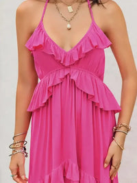 Ruffled Halter Neck Maxi Dress - Update AvenueBoho VibesTrendsi100100575691273100100575691273c6ea0f92 - 4cb6 - 41c1 - a06b - 2ef8d0fe7062 - MaxHot Pink
